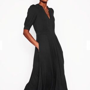 Boden Lily Jersey Midi Tea Dress Black - 8P